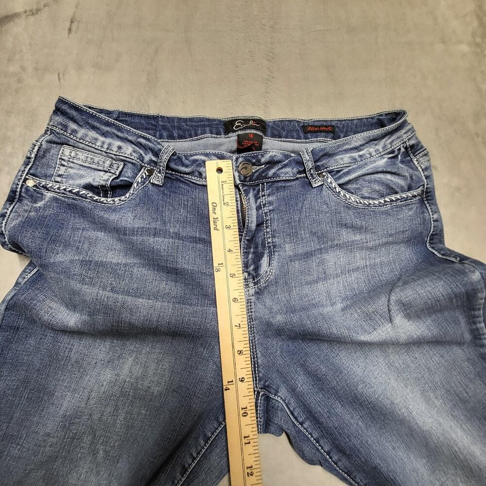 Earl Jean Jeans Womens 16 Blue Bootcut Slim Boot Mid Rise Light Wash - Picture 8 of 11